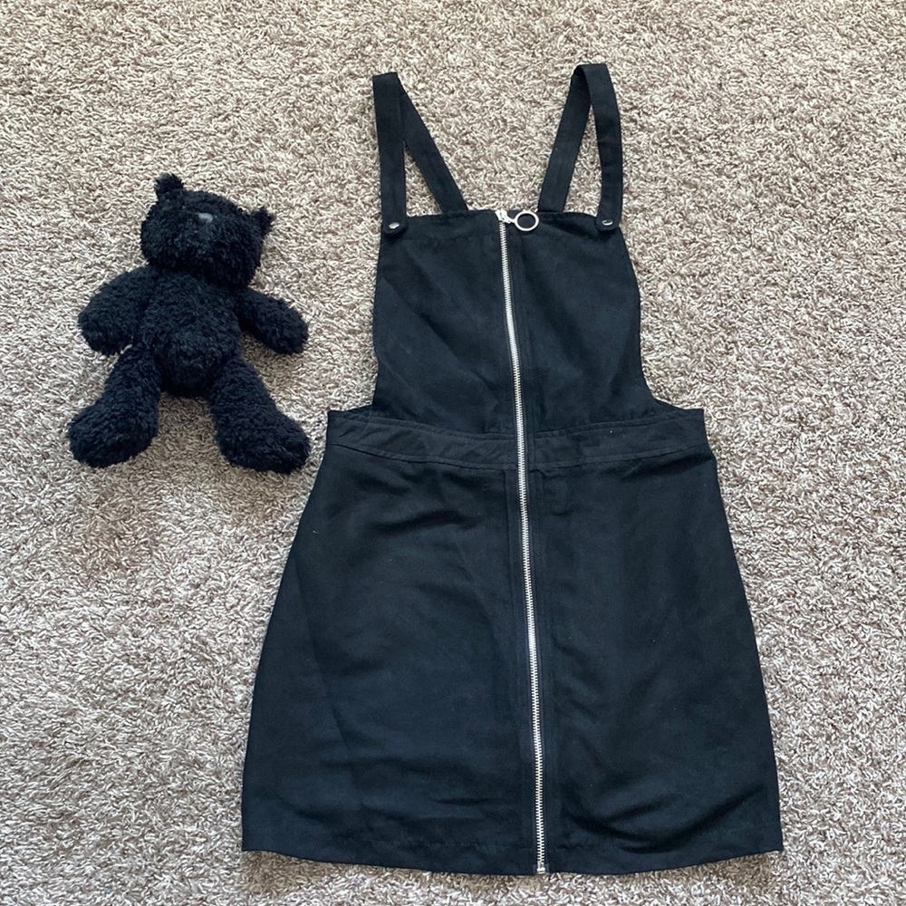 Dress overall suede with silver zipper